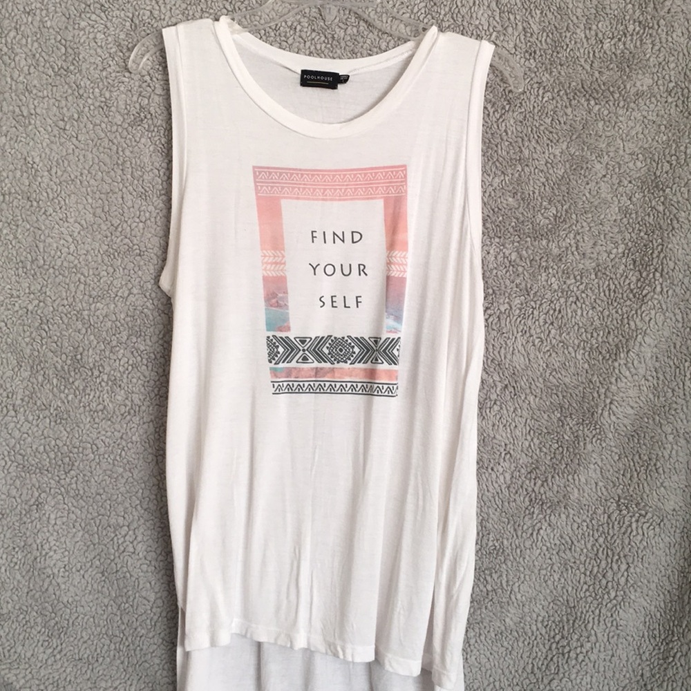 White sleeveless shirt